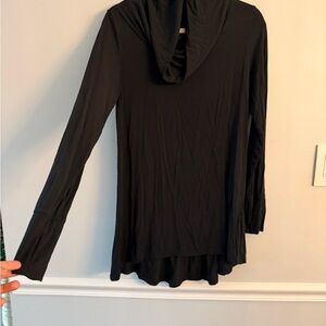 Cuddl Duds Black Cowl Neck Tunic Long Sleeve Top